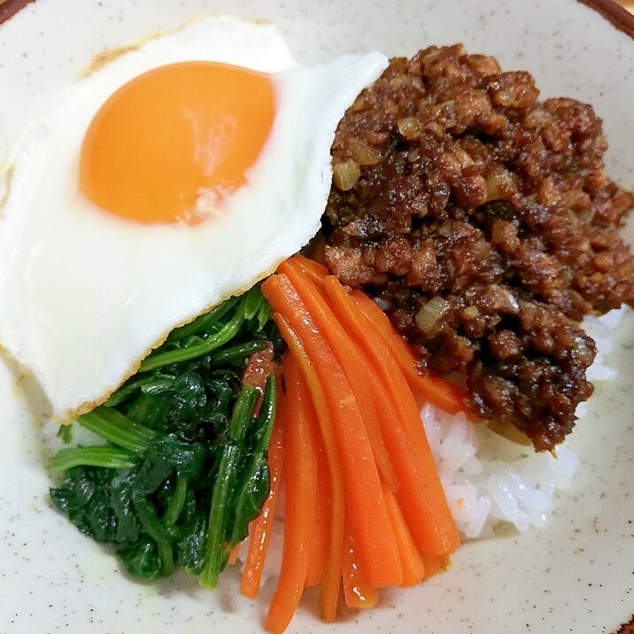 のせるだけ♪カレービビンバ丼